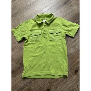 Gymboree Size 6 Green Polo Shirt Boys Double Pocket 100% Cotton